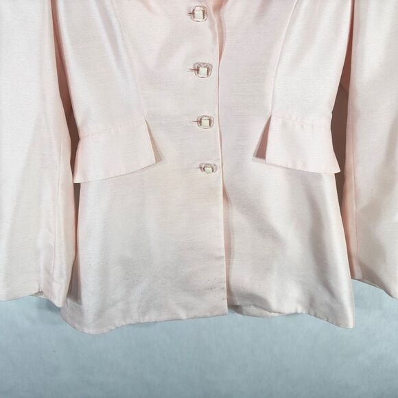 Cache Size 8 Blazer Set Coat and Cami VTG Light Pink Shiny Lined Buttons 595 - Picture 10 of 13